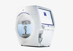 Zeiss Visual Field analyzer used for glaucoma detection and peripheral vision testing at Bel Aire Optometry in Calgary