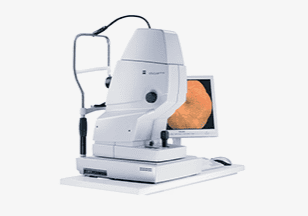 Zeiss Visucam retinal camera used for eye exams and retinal imaging at Bel Aire Optometry in Calgary